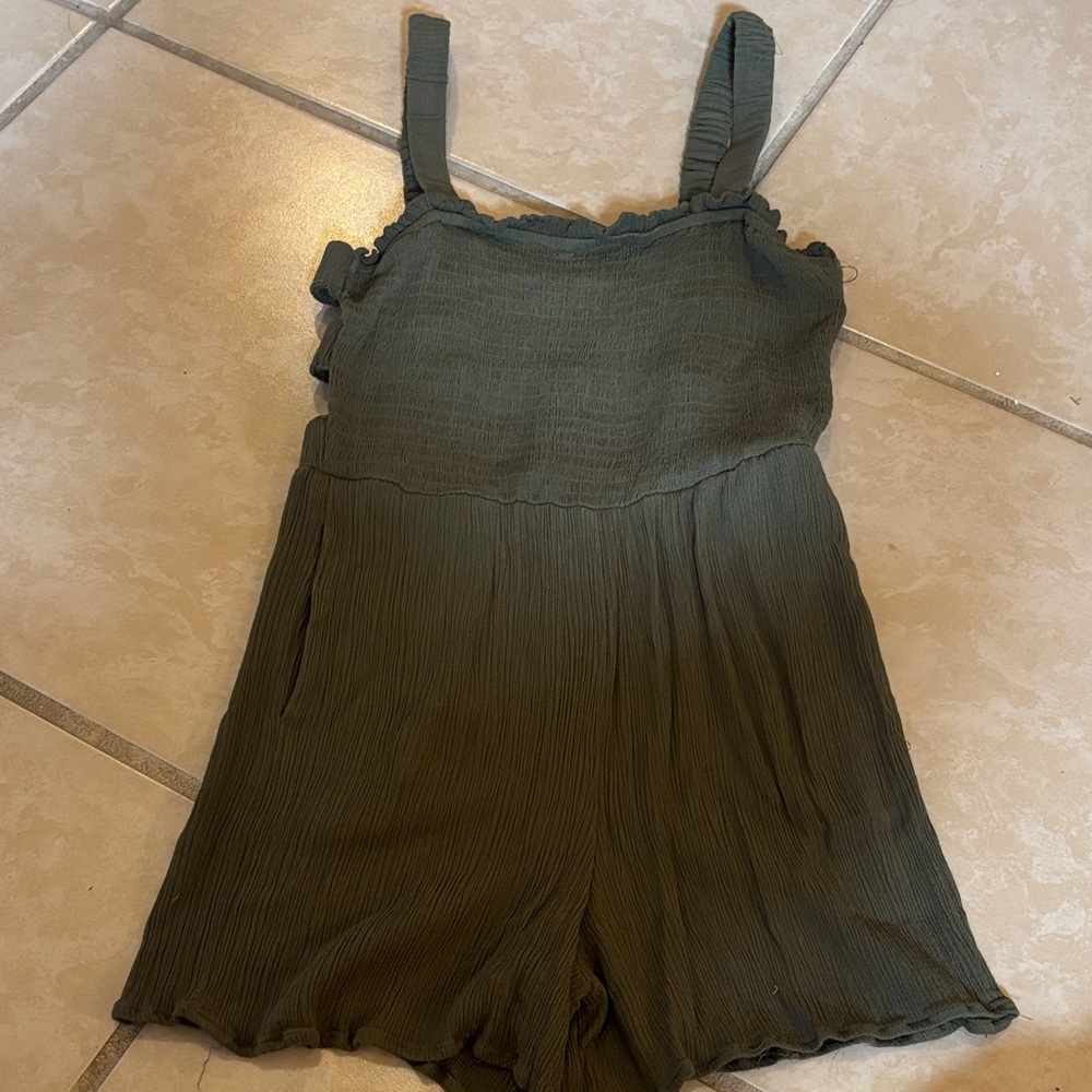 Olive Green Sleeveless Romper
